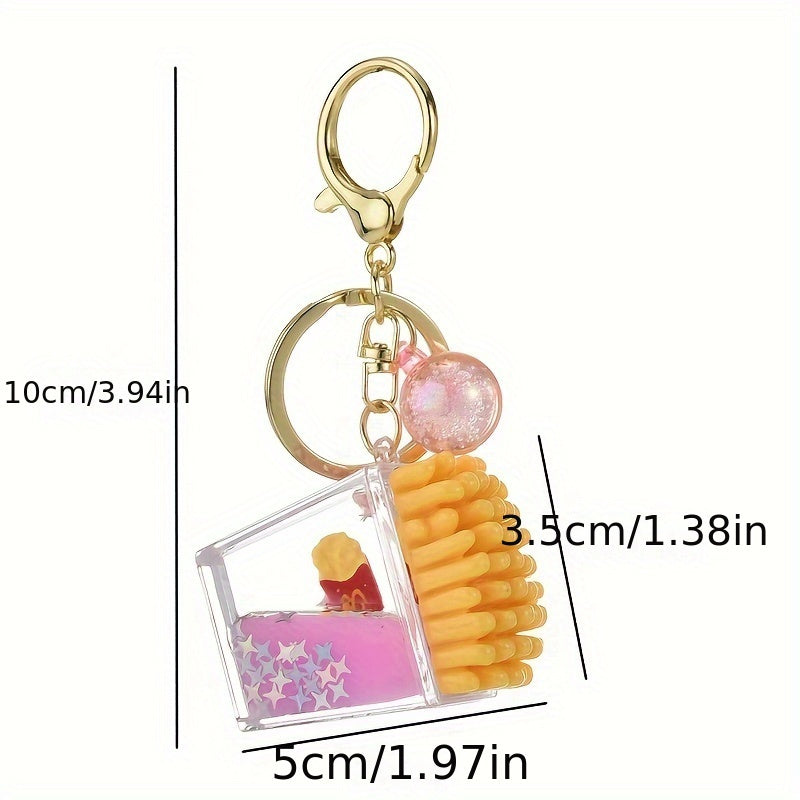 Fun Acrylic Fries Hamburgers Keychain