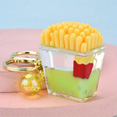Fun Acrylic Fries Hamburgers Keychain