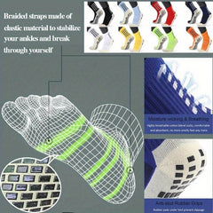 Men's Non-Slip Thick Soccer Socks, 3 Pairs