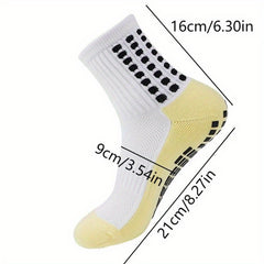Men's Non-Slip Thick Soccer Socks, 3 Pairs