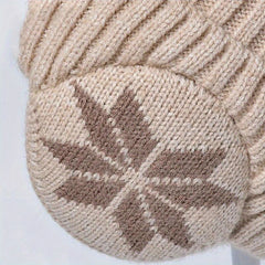 Winter Knitted Beanie Hat Velvet Lined Ear Protection Warm Hat