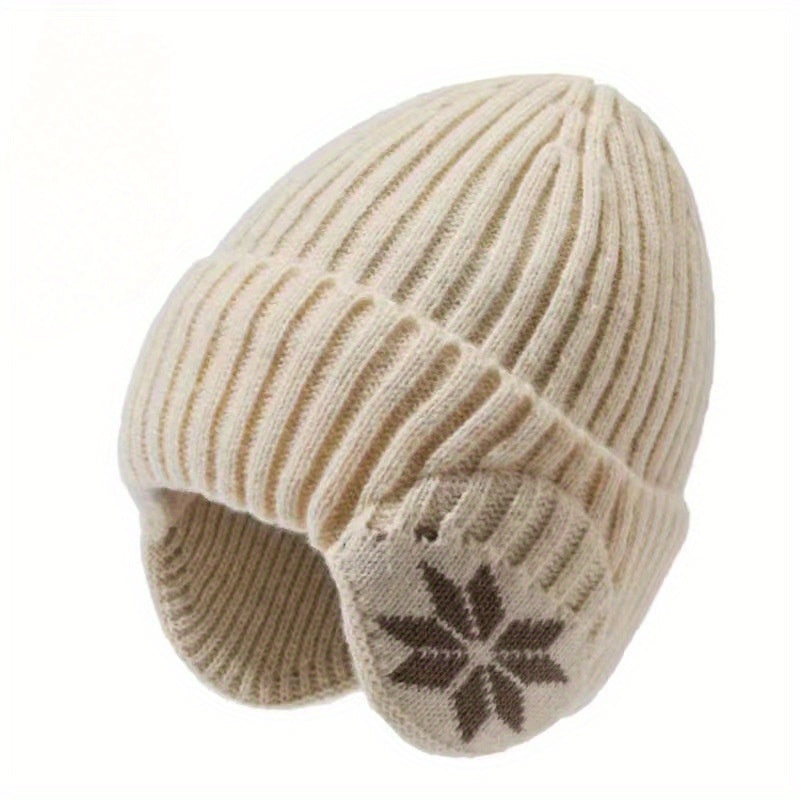 Winter Knitted Beanie Hat Velvet Lined Ear Protection Warm Hat
