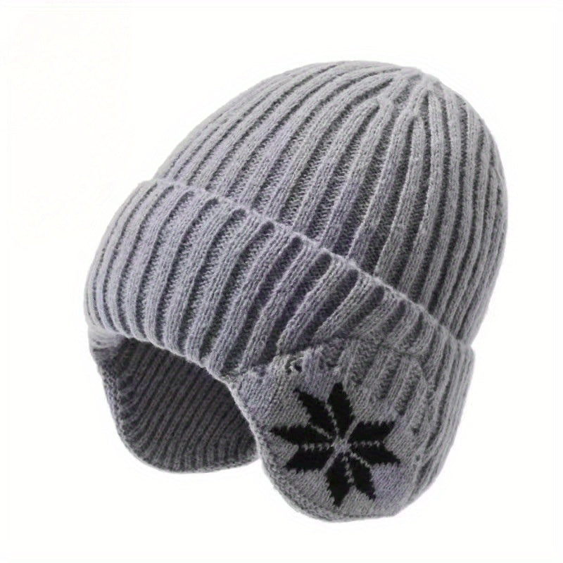 Winter Knitted Beanie Hat Velvet Lined Ear Protection Warm Hat