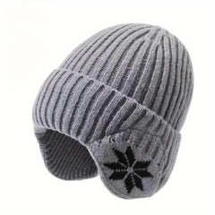 Winter Knitted Beanie Hat Velvet Lined Ear Protection Warm Hat