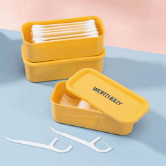 Portable Cotton Swab Box Dental Floss Case Storage Organizer