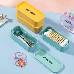 Portable Cotton Swab Box Dental Floss Case Storage Organizer