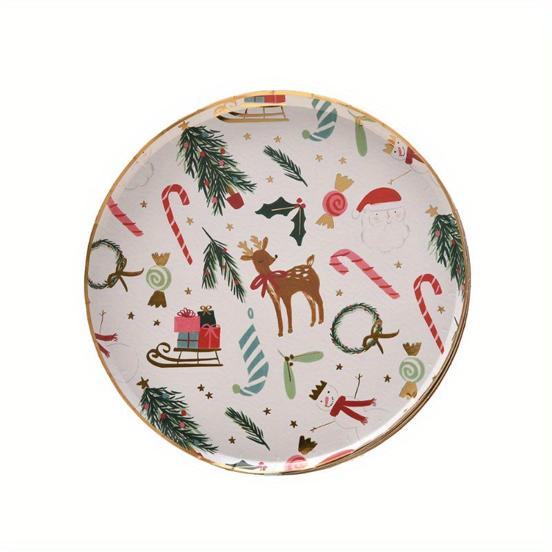 Xmas Paper Cup Set Bronzing Party Tableware