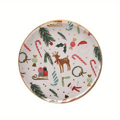 Xmas Paper Cup Set Bronzing Party Tableware