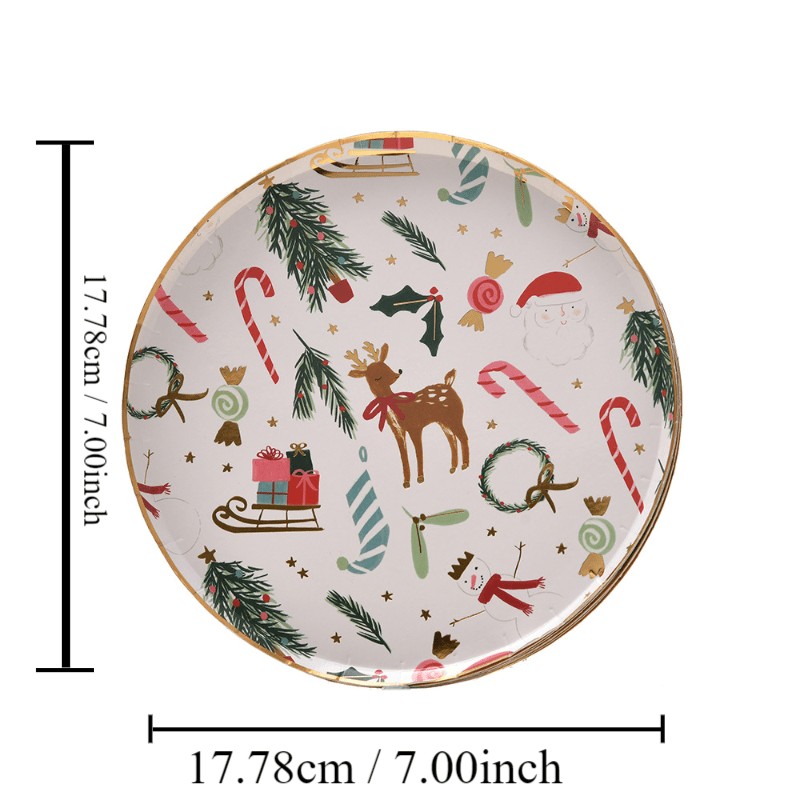 Xmas Paper Cup Set Bronzing Party Tableware
