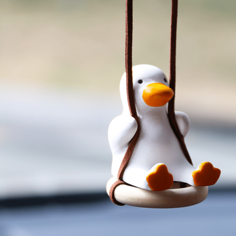 Car Storage Set: Hanging Bag, Seat Back Hooks, Duck Pendant