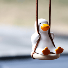 Car Storage Set: Hanging Bag, Seat Back Hooks, Duck Pendant