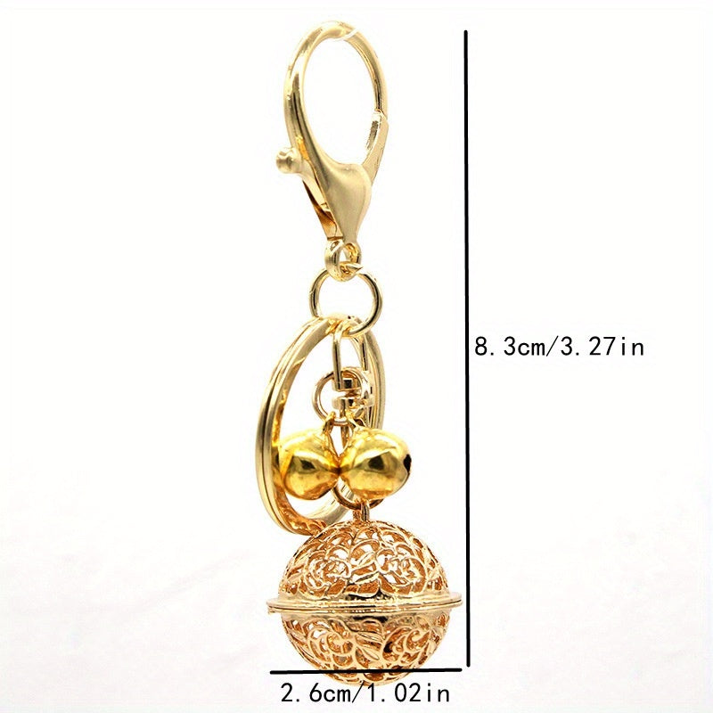 Metal Hollow Out Bell Keychain Bag Hanging Key Chain Pendant