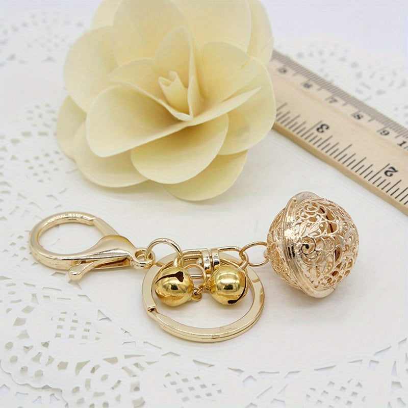 Metal Hollow Out Bell Keychain Bag Hanging Key Chain Pendant