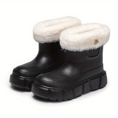 Women's Waterproof Winter Rain Boots Faux Fur Snow Boots