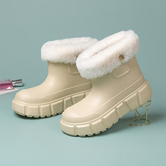 Women's Waterproof Winter Rain Boots Faux Fur Snow Boots