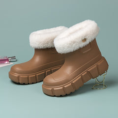 Women's Waterproof Winter Rain Boots Faux Fur Snow Boots