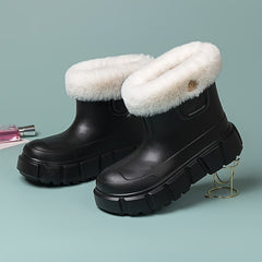 Women's Waterproof Winter Rain Boots Faux Fur Snow Boots