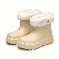 Women's Waterproof Winter Rain Boots Faux Fur Snow Boots