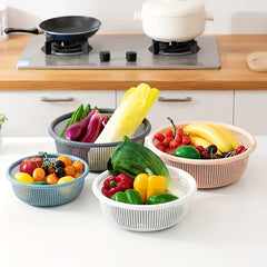 3pcs Reusable Fruit & Veg Washing Baskets Home Outdoor
