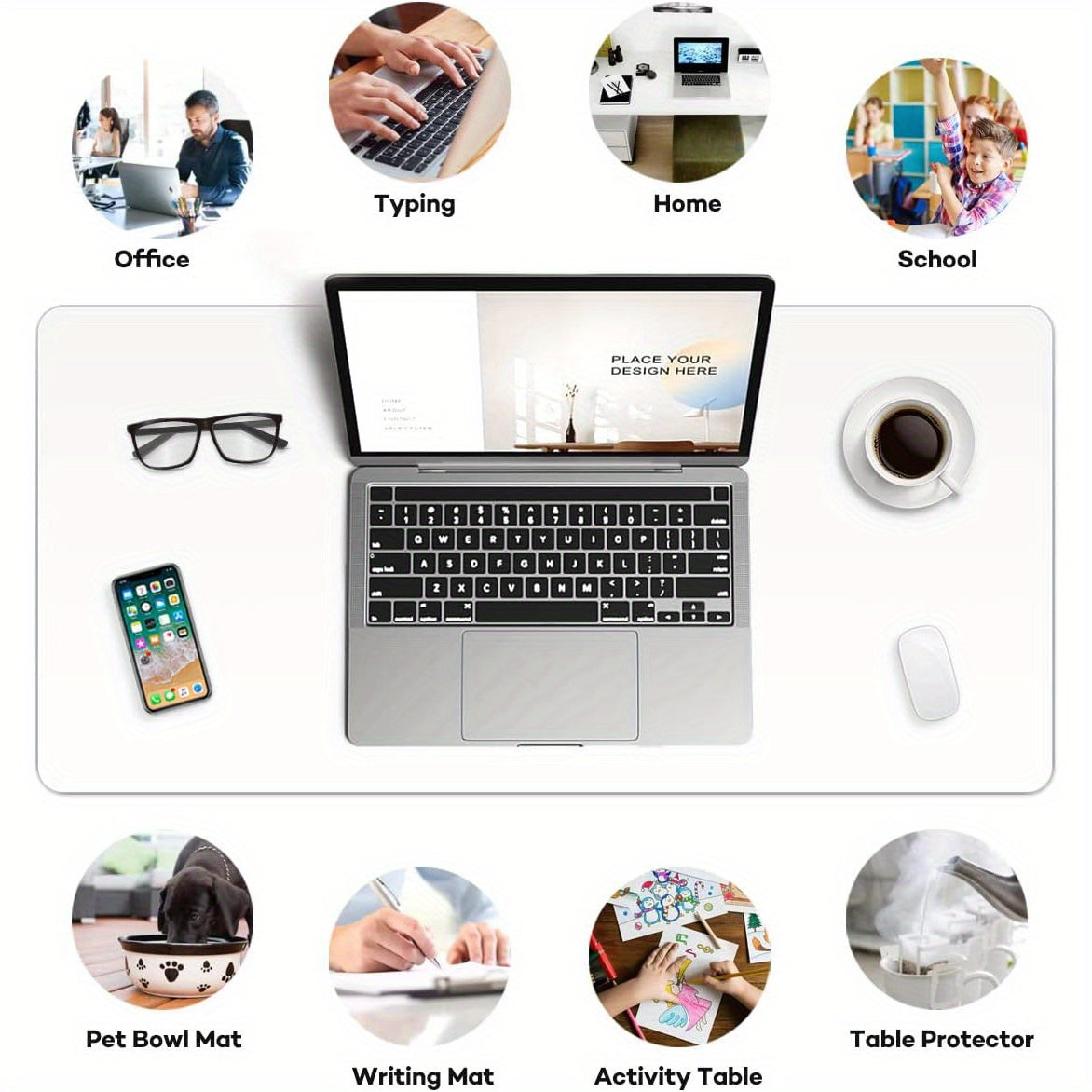 Clear Writing Desk Pad Heat Resistant Waterproof PVC Durable Desk Protect Mat