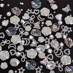 50pcs Mixed Pearl Beads Jewelry Making DIY Bracelet Necklace Phone Case Charms