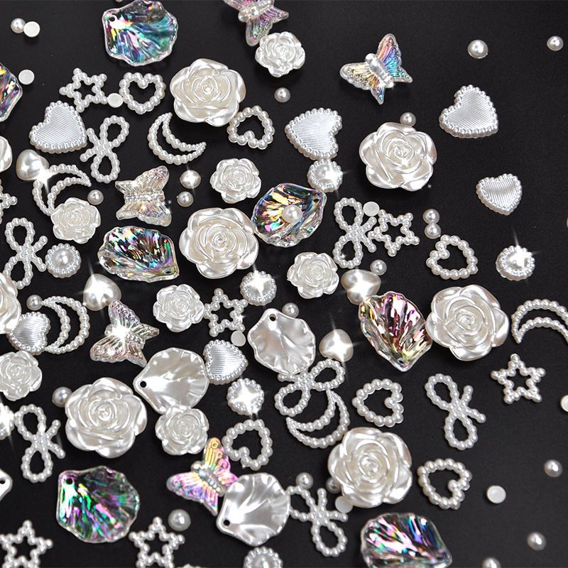 50pcs Mixed Pearl Beads Jewelry Making DIY Bracelet Necklace Phone Case Charms