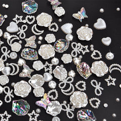 50pcs Mixed Pearl Beads Jewelry Making DIY Bracelet Necklace Phone Case Charms