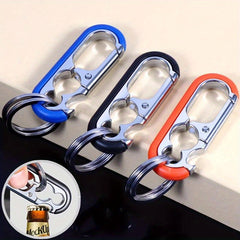 Men Keychain Hook Stainless Steel Bottle Opener Carabiner Climbing Tool