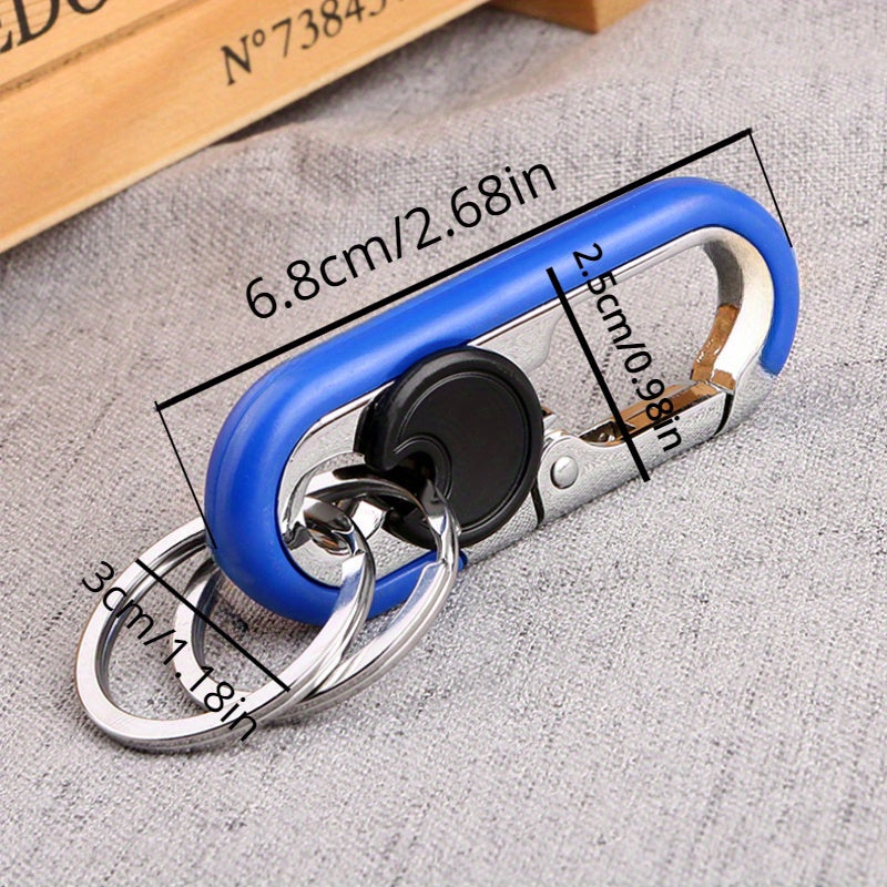 Men Keychain Hook Stainless Steel Bottle Opener Carabiner Climbing Tool