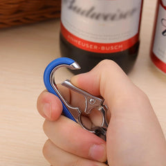 Men Keychain Hook Stainless Steel Bottle Opener Carabiner Climbing Tool
