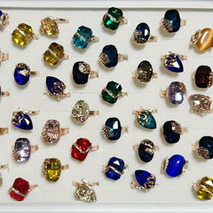 Crystal Gemstone Enamel Men's and Women's Rings Jewelry