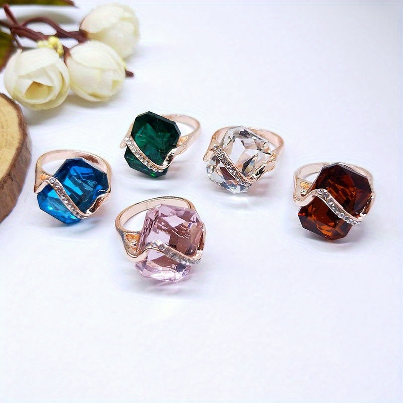 Crystal Gemstone Enamel Men's and Women's Rings Jewelry