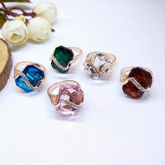 Crystal Gemstone Enamel Men's and Women's Rings Jewelry