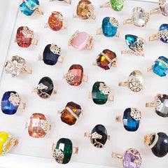 Crystal Gemstone Enamel Men's and Women's Rings Jewelry