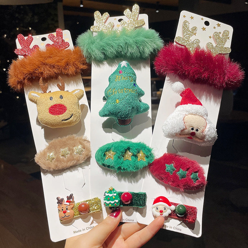 Reindeer Hair Clip Christmas Hairpin Set