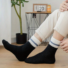 Men's Coral Fleece Winter Socks Plush Thickened Warm Sleep Socks
