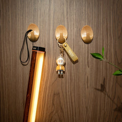 4pcs Wooden Hook Adhesive Oval Sticky Key Hook Wall Decor