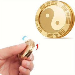 Metal Fidget Spinner Lucky Coin Tai Chi Symbol Stress Relief Tactile Toy