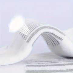 Men's Solid Crew Socks Comfy Breathable Thermal Socks for Winter & Autumn