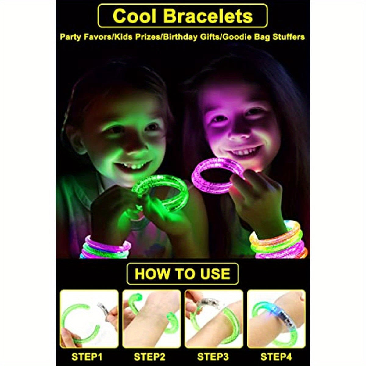 Glow Sticks Bracelets LED Light Up Toys Neon Party Favors