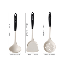 Nonstick Silicone Kitchenware Set with Spoon, Spatula, and Shovel