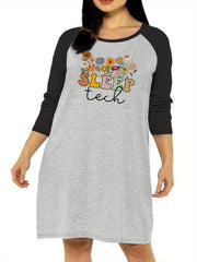 Daisy & Letter Print Sleep Dress