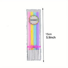 8pcs Long Rod Birthday Cake Candles Baking Decor