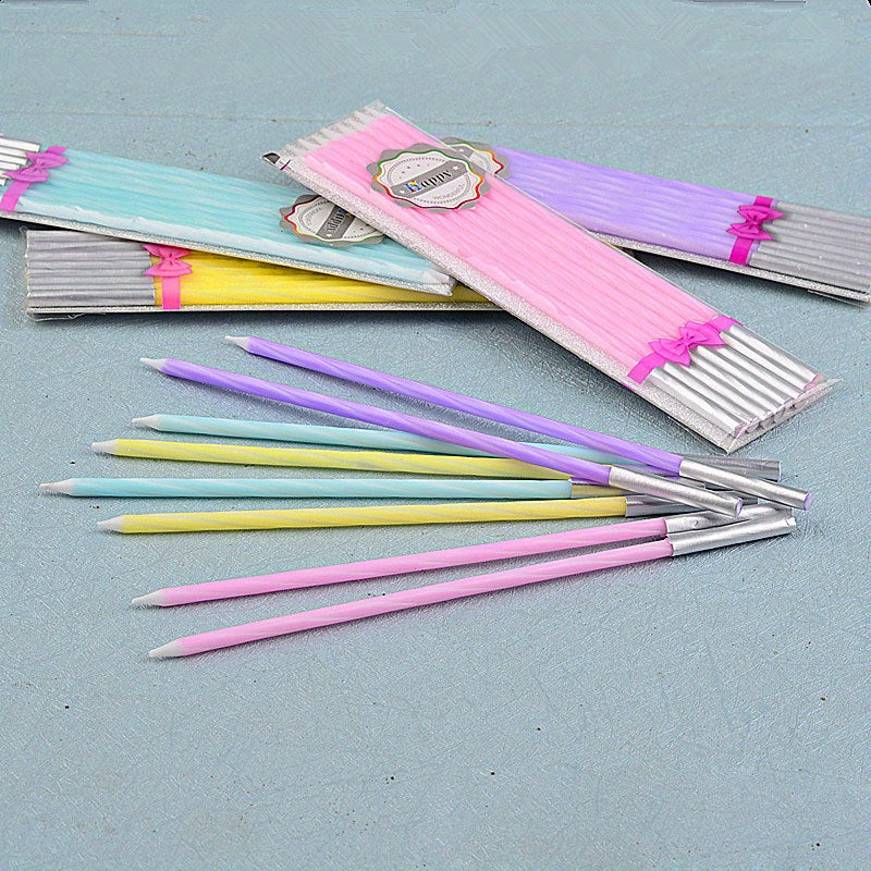 8pcs Long Rod Birthday Cake Candles Baking Decor