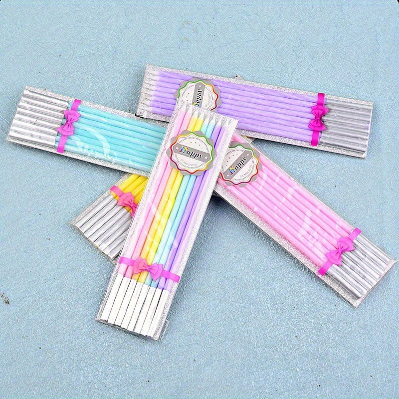 8pcs Long Rod Birthday Cake Candles Baking Decor