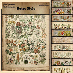 10pcs Large Plant Pages Retro Journal Decoration Tools