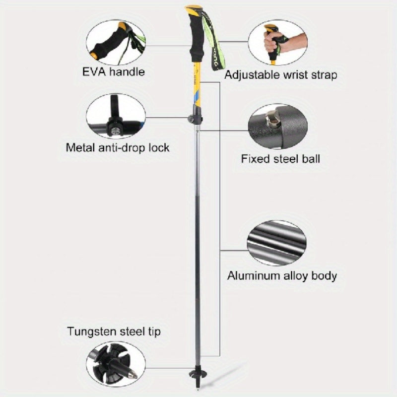 Telescopic Climbing Stick Folding Cane Hiking Stick