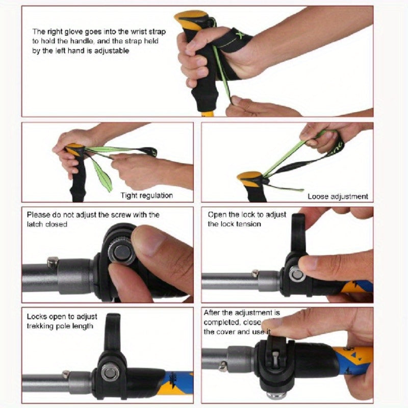 Telescopic Climbing Stick Folding Cane Hiking Stick