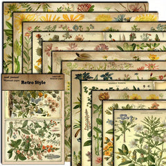 12pcs Large Size Flower Material Paper Retro Journal DIY Gift For Women
