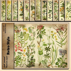 12pcs Large Size Flower Material Paper Retro Journal DIY Gift For Women